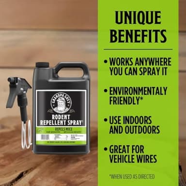 Grandpa Gus's Rodent Repellent Spray with Sprayer, Natural Peppermint & Cinnamon Oils Repel Mice and Stop Rats, 1 Gallon (Pack of 1) - Image 4