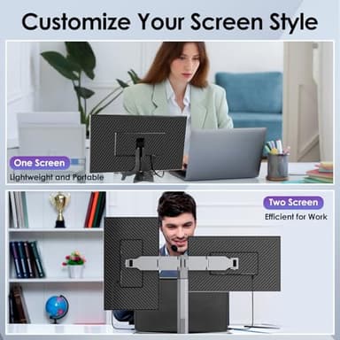 Redalf Laptop Screen Extender, 15.6" Portable Triple Monitor for Laptop,IPS Ultra-Thin Zero Frame Monitor Built-in Speakers Compatible with Mac, Windows, Chrome, Fits Laptops - Image 5