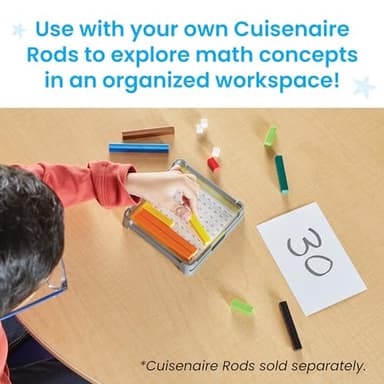 hand2mind Cuisenaire Rod Workspace Trays, Trays and Activity Mats Only, Teaching Fraction Bars, Math Manipulatives, Teacher Must Haves Elementary, Kindergarten Homeschool Supplies (Set of 6) - Image 4