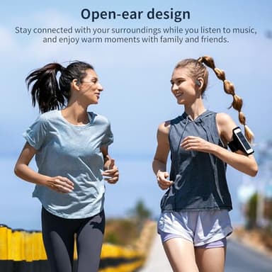 Eigsupia Open Ear Headphones, Bluetooth Headphones 5.3 Sports with Smart Digital Display, 36H Playtime, IP54 Waterproof, Wireless Earbuds Lightweight Design Fit Cycling, Running, Workout (Black) - Image 3