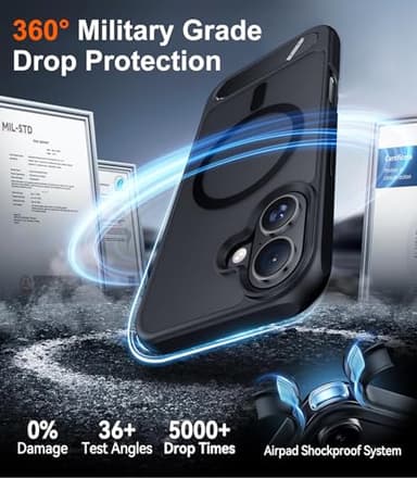 Temdan Magnetic Compatible with iPhone 16 Case, [Built-in Invisible Kickstand][Compatible with MagSafe] [Military Grade Shockproof] Slim Translucent Matte Phone Case for iPhone 16 6.1" - Image 5