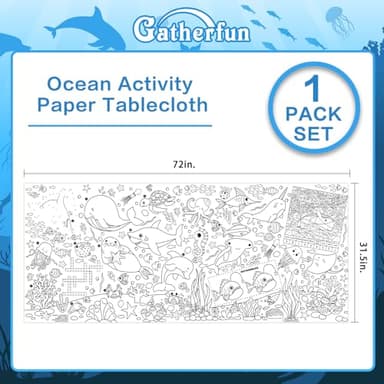 Gatherfun Under The Sea Party Giant Coloring Poster - 31.5x 72 Inches - Versatile Classroom Wall Décor & Birthday Activity - Sea Animal Poster or Table Cover for School Parties and Special Events - Image 3