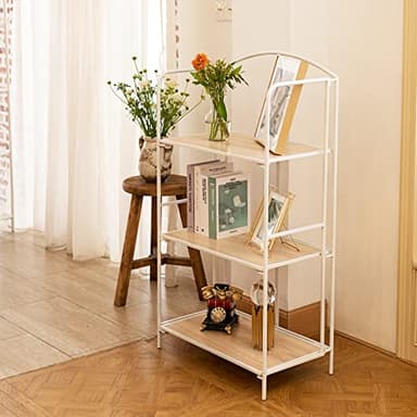 Crofy No Assembly Folding Bookshelf for Living Room, 3 Tier White Collapsible Book Shelf for Home Office, Portable Bookcase Storage Organizer - Image 7