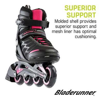Bladerunner by Rollerblade Advantage Pro XT Women's Adult Fitness Inline Skate, Black and Pink, Inline Skates , 7 - Image 3