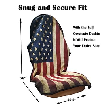 LoyaGour Car Seat Cover Protector Front Seats,for Gym Workout,Running,Swimming,Beach and Hiking,Waterproof Sweat Towel Bucket Seat Covers for Cars SUV Trucks (American Flag, 2Pcs) - Image 3