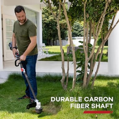 Cordless Weed Wacker, ENHULK 58V 16" String Trimmer - Carbon Fiber, 3-Speed Setting, Brushless Trimmer with EZ-HMI LED Control Panel, Fast Load Bump Feed, 2.5Ah Battery/Charger Included - Image 6