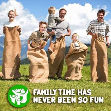 Shop Square Potato Sack Race Bags, 23x40 - Set of 6, Fun Burlap Sacks for Kids & Adults, Perfect for Field Day, BBQs, Picnics, Parties & More - Image 7