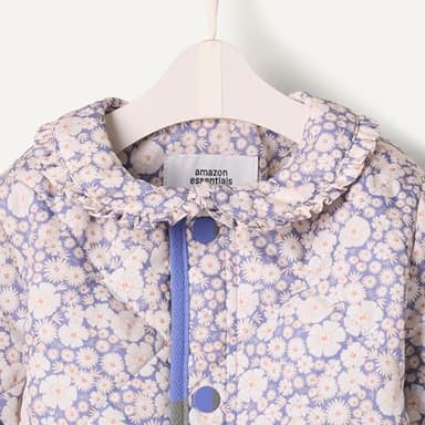 Amazon Essentials x Sofia Grainge Baby Girls' Midweight Field Jacket with Ruffle, Blue Ivory Delicate Floral, 12 Months - Image 4