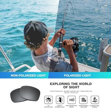 RIVBOS Polarized Sunglasses UV400 Protection for Men's and Women's Fishing, Cycling, and Outdoor Activities RB832-1 BlackGrey - Image 4