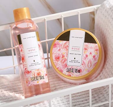 Spa Luxetique Spa Gift Set, Bath Gift Set for Women, 10 Pcs Rose Bath Set, Pink Tote Gift Bag with Shower Gel, Bubble Bath, Body Lotion, Hand Cream, Beauty Gifts for Women - Image 3