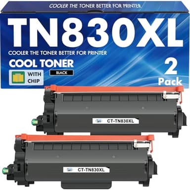 TN830XL TN830 830XL 830 Toner for Brother Printer HL-L2460DW DCP-L2640DW Replacement for Brother TN830 XL/V/R TN 830 XL TN-830XL Cartridge MFC-L2820DW HL-L2405W HL-L2400D 2PK Black High Yield Printer - Image 1