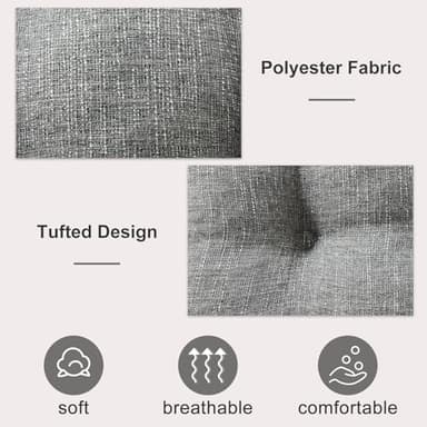 SM-XLHN Quilmfoam 16.5"x15.5" Kitchen Chair Cushions Set of 4 for Dining Chair, Soft Tufted Non-Slip Memory Foam Seat Cushion with Ties for Indoor Kitchen Dining Furniture, Dark Grey - Image 9