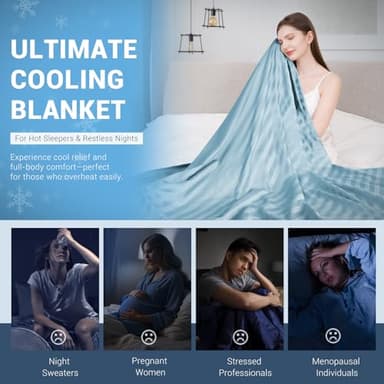 Elegear Revolutionary Cooling Blanket King, Absorbs Heat to Keep Body Cool for Night Sweats, Double Sided Arc-Chill3.0 Cooling Fiber Q-Max>0.5, Lightweight Summer Cold Blankets for Sleeping 90“ x 108” - Image 4