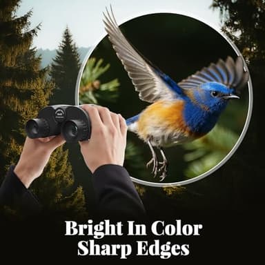 10x25 Compact Binoculars for Adults Kids - ERUIDI Bird Watching Binoculars Lightweight Small Size for Outdoor Activities with Easy Focus Knob for Hunting Sports Watching - Image 2