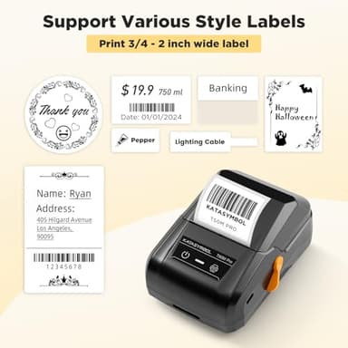 SUPVAN T50M Pro Bluetooth Label Maker Machine with Tape, Wide Waterproof Label, Versatile App with 40 Fonts and 650+ Icons, Inkless Labeler for Home, Kitchen, School, Office Organization, Black - Image 2