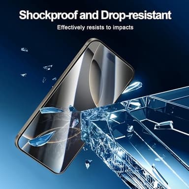 NEW'C 3X for iPhone 16 Pro Screen Protector (6.3 inches)+ 3X Camera Lens Protector, Sensor Protection, Case Friendly Tempered Glass Film + Dust Plug- Easy Installation Tool Include - Image 6