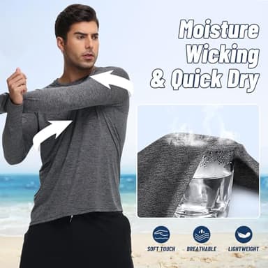 3 Pack Long Sleeve Shirts for Men - Quick Dry Moisture Wicking UV Sun Protection T-Shirts for Fishing Workout Athletic Gym - Image 4