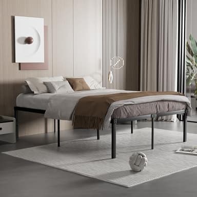 VECELO 18" Full Size Metal Platform Tall Bed Frame,Heavy Duty Steel Slat/Easy Assembly Mattress Foundation/No Box Spring Needed - Image 7