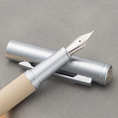 Hongdian White Forest Fountain Pen Blade Nib Classic Design Calligraphy Pen with Converter and Metal Pen Case Set - Image 5