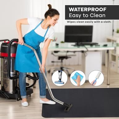 Office Chair Mat for Hardwood Floor: 63" x 51" Extra Large Black Office Chair Mats, Anti-Slip Rubber Floor Mat for Gaming Rolling Chair, Heavy Duty Sturdy Floor Protector Mat Under L Computer Desk - Image 5