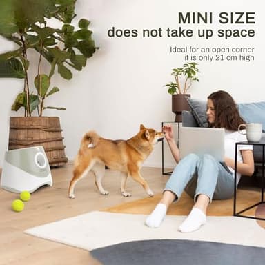 Elevon Dog Ball Thrower Launcher, Indoor/Outdoor Automatic Ball Launcher for Small and Medium-Sized Dogs, Includes 6 Mini Tennis Balls and a Data Line, Grey - Image 5