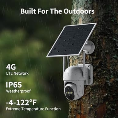ELYSOO 4G LTE Cellular Security Cameras Outdoor, 2 Pack No WiFi Security Camera Solar Powered with 360° View, 2K Color Night Vision, Includes SIM Card(Support Verizon/AT&T/T-Mobile) - Image 2