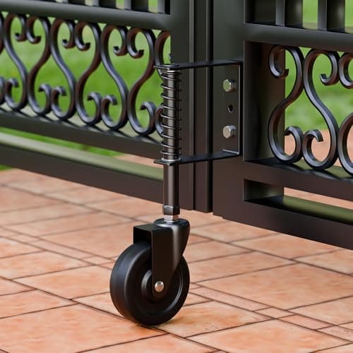 DURIGID 4” Spring Loaded Gate Caster Heavy Duty Gate Wheels for Wooden, Vinyl and Metal Gates, Gate Wheel with 360° Swivel, Ideal for Outdoor Fence Gates, 200 Lbs Capacity, 1 Pcs, Black - Image 1