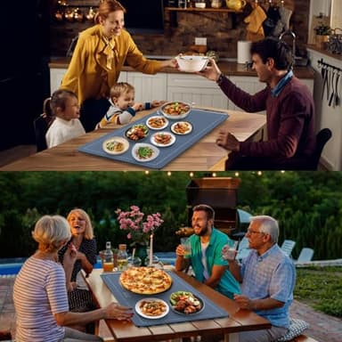 FYY Extra Large Warming Mat for Food - Rapid and Full Surface Heating, 6 Temp Settings, 6H Timer, Rollable Portable Food Warming Mat for Gatherings, Parties, Keep Meal Warm (XX Large Size, Navy) - Image 6
