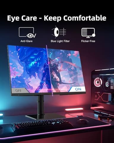KTC 27 Inch 4K Gaming Monitor - UHD 160Hz Monitor with Fast IPS Panel, 1ms MPRT, 140%sRGB, HDR 400, Adaptive Sync, HDMI DisplayPort, Height Tilt Pivot Swivel Adjustable, Carbon Fiber Backcover, U27T6 - Image 7