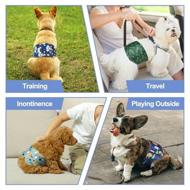 5 Pack Dog Diapers Male, Premium Belly Bands for Dogs, High Absorbing Male Dog Pee Wraps for Doggie in Incontinence or Excitable Urination and Training XS - Image 6