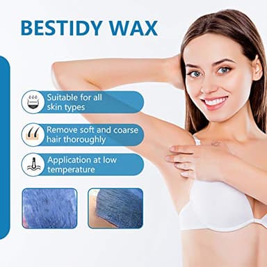 Bestidy Hard Wax Beads for Hair Removal - 1000g Waxing Beans for All Body and Bikini Areas (Blue) - Image 3