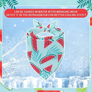 EXPAWLORER Dog Cooling Bandana Set - 4 Pack Hawaii Dog Bandana, Summer Triangle Scarfs Bibs with Cute Fruit Patterns for Small Medium Large Dogs, Large - Image 6