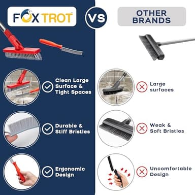 Grout Brush with Long Handle & Hard Bristle Crevice Cleaning Brush, Grout Cleaner for Tile Floors, Floor Scrubber for Tile Grout Line, Household Use, Multipurpose Gap Cleaning Tools by Foxtrot Living - Image 5