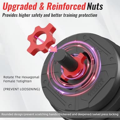 Fitvids Adjustable Dumbbell Set, 60lbs Free Weights Set with Connector, 4 in 1 Changeable Dumbbells and Barbell for Exercise and Fitness - Image 3