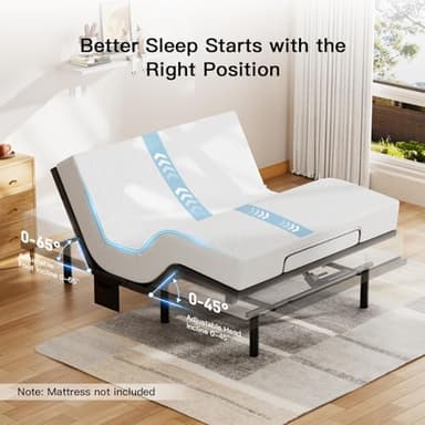 Pipishell Twin XL Adjustable Bed Frame, Electric Bed Base with Head & Foot Incline, USB-A & USB-C Ports, LED Under-Bed Lighting, 4 Leg Height Options, and Easy 3-Step Assembly - Image 4