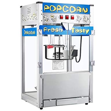Pop Heaven Popcorn Machine - 12oz Stainless-Steel Kettle, Reject Kernel Tray, Warming Light, and Accessories by Great Northern Popcorn (Blue) - Image 2