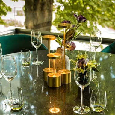 SAKRINGT 2 Pack Cordless Table Lamp Rechargeable, 5000mAh Battery Operated Portable Table Light,Dimming LED Table Lamp for Restaurant/Patio/Outdoor(Gold) - Image 5