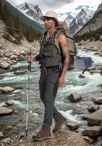 Men's Lightweight Hiking Cargo Work Pants Quick Dry Water Resistant Fishing Travel Climbing Outdoor Stretch Pants Dark Grey 30 - Image 8