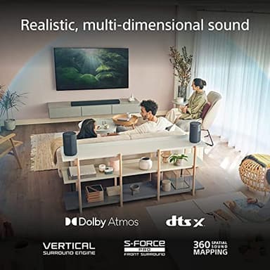 Sony HT-A3000 3.1ch Dolby Atmos TV Sound Bar with DTS:X, 360 Spatial Sound Mapping, Dual Subwoofers, Wi-Fi, Bluetooth, Airplay 2 - Image 2