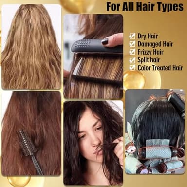 Keratin Hair Treatment Serum,Hair Oil Treatment for Dry Damaged Hair,Hair Oil Capsules with Keratin,Argan Oil-Leave-in Anti Frizz Conditioner with Vitamins A, C, E & B5- No Rinse for All Hair Types - Image 5