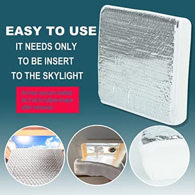 PRUNkuar RV Vent Insulator, 14" x 14" x 3" Vent Pillow Skylight Insulator with Reflective Surface for Standard Shower Skylight - 2 Pack - Image 4