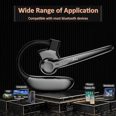 AMINY Wireless Bluetooth Headset with Microphone 30 Hrs Talking Time V5.3 Auriculares Bluetooth Earpiece,AI Noise Cancelling Bluetooth Earphones for Trucker Office Home - Image 7