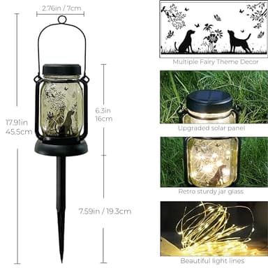Dog Solar Garden Lights, Garden Decor, Yard Decor, Dog Lamp, Gift for Dog Loves, Gifts for Girls, Patio Outdoor Porch Waterproof Solar Lanterns, Solar Powered Outdoor Decor Lights - Image 7