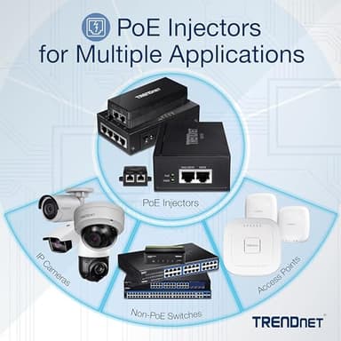 TRENDnet Gigabit PoE++ Injector, Convert A Non-PoE Port to A PoE++ Gigabit Port, PoE (15.4W), PoE+ (30W), Or PoE++ (95W), Up to 100m (328 ft), Integrated Power Supply, Black, TPE-119GI - Image 7
