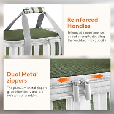 Lifewit Expandable Insulated Casserole Carrier for Hot or Cold Food, Double Decker Food Bag Lasagna Holder Carry Tote for Potluck Parties/Picnic/Cookouts, Fits 9"x13" Baking Dish, Dark green - Image 8