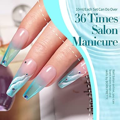 Born Pretty Jelly Gel Nail Polish Set Spring Summer Crystal Glass Translucent Pastel Gel Polish Blue Red Green Yellow Pink Soak Off U v Gel Polish 7ML 6PCS - Image 5