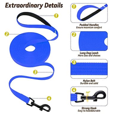 lynxking Dog Training Leash Long Obedience Recall Agility Leash 15ft 30ft 50ft Tracking Lead Perfect for Training Play Camping and Backyard - Image 3