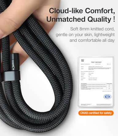 TORRAS Phone Lanyard Crossbody with 2 Phone Tabs, Adjustable Anti Theft Phone Strap for iPhone 17 Pro Max, Premium Metal Buckles, Universal Cell Phone Neck lanyard for Women and Men, Khaki - Image 5