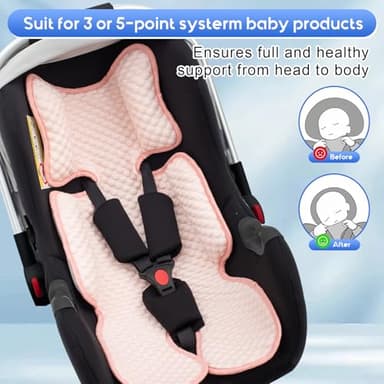 Kaseeous Baby Car Seat Cooler Pad, Mink Dot Car Seat Cooling Pad for Girls Boys, Stroller Cooling Pad with 3D Breathable Mesh, Multifunctional Infant Car Seat Cooling Insert Liner for Summer - Image 7