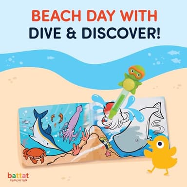 Battat Education – Ocean Learning Color Changing Book Set with 20 Fact Cards & Turtle Finger Puppet – Educational Bath Toy for Toddlers - Image 2